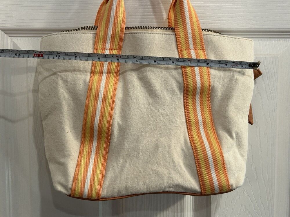 Orange Fall Collegiate style Universal thread small tote bag - Picture 6 of 6